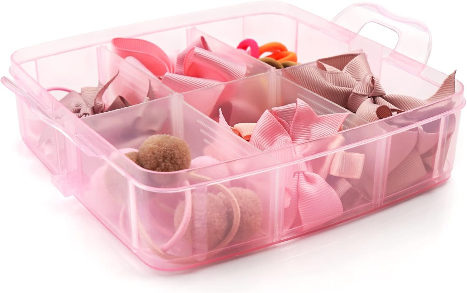 JOYOYO 3 Layer Toddler Girls Gift Box of Hair Accessory, Includes Baby Hair Clips Hair Ribbons Hair Slides and Bows Baby Hair Ties Large Hair Bows DIY Alligator Clips Baby Headbands image number 3