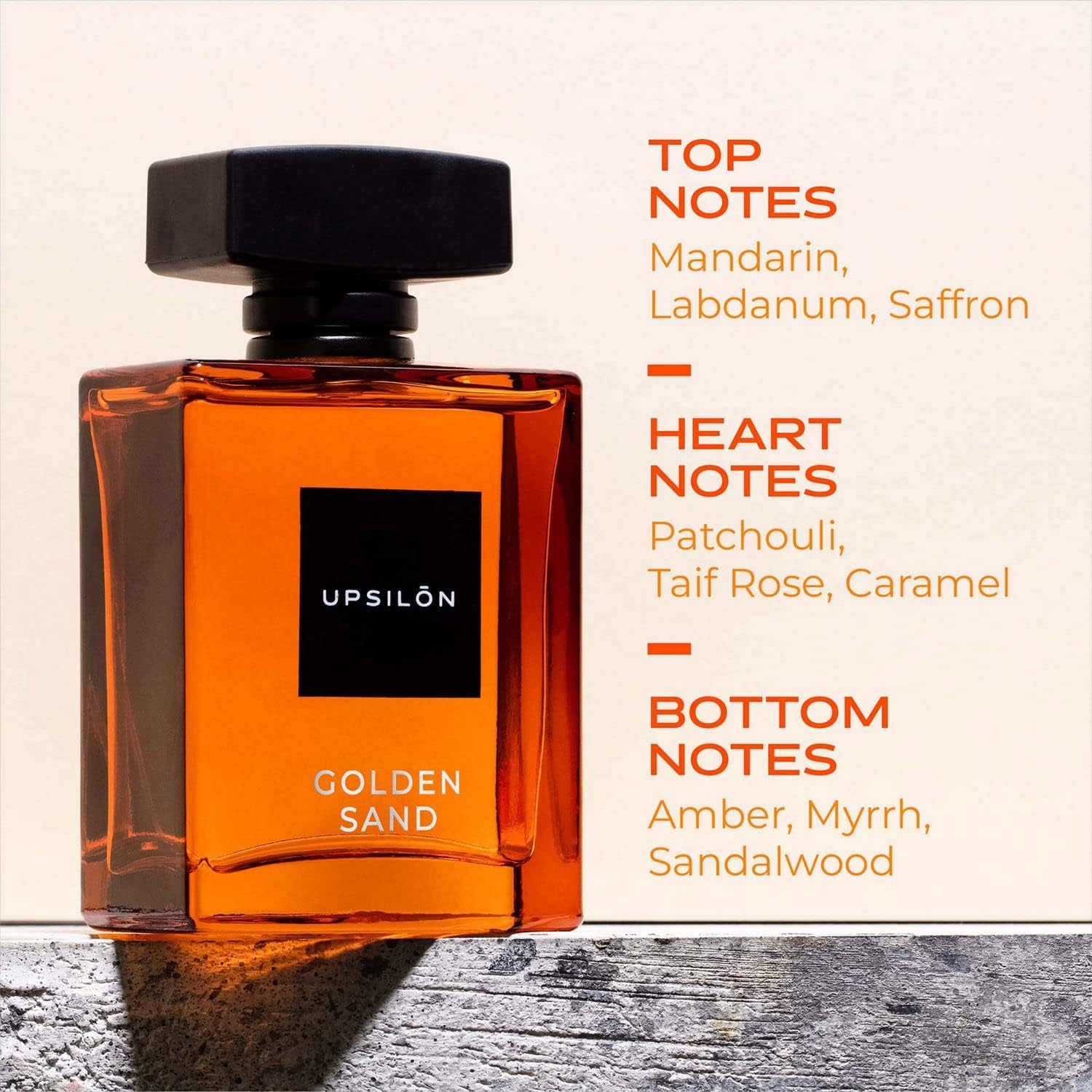 UPSILON Eau De Parfum Premium Long Lasting Fresh & Powerful Fragrance Spray Travel Friendly Luxury Parfum Scent | Men&rsquo;S Perfume |100Ml - Pack of 1 (Golden Sand) image number 5