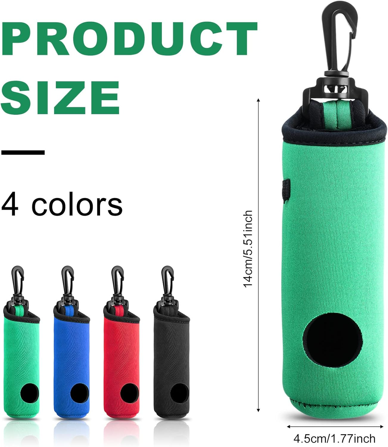 4 Pieces Golf Tee Holder Golf Ball Carry Bag Pouch Golf Ball Holder Keychain Belt Clip Golf Gifts Accessories - Black image number 5
