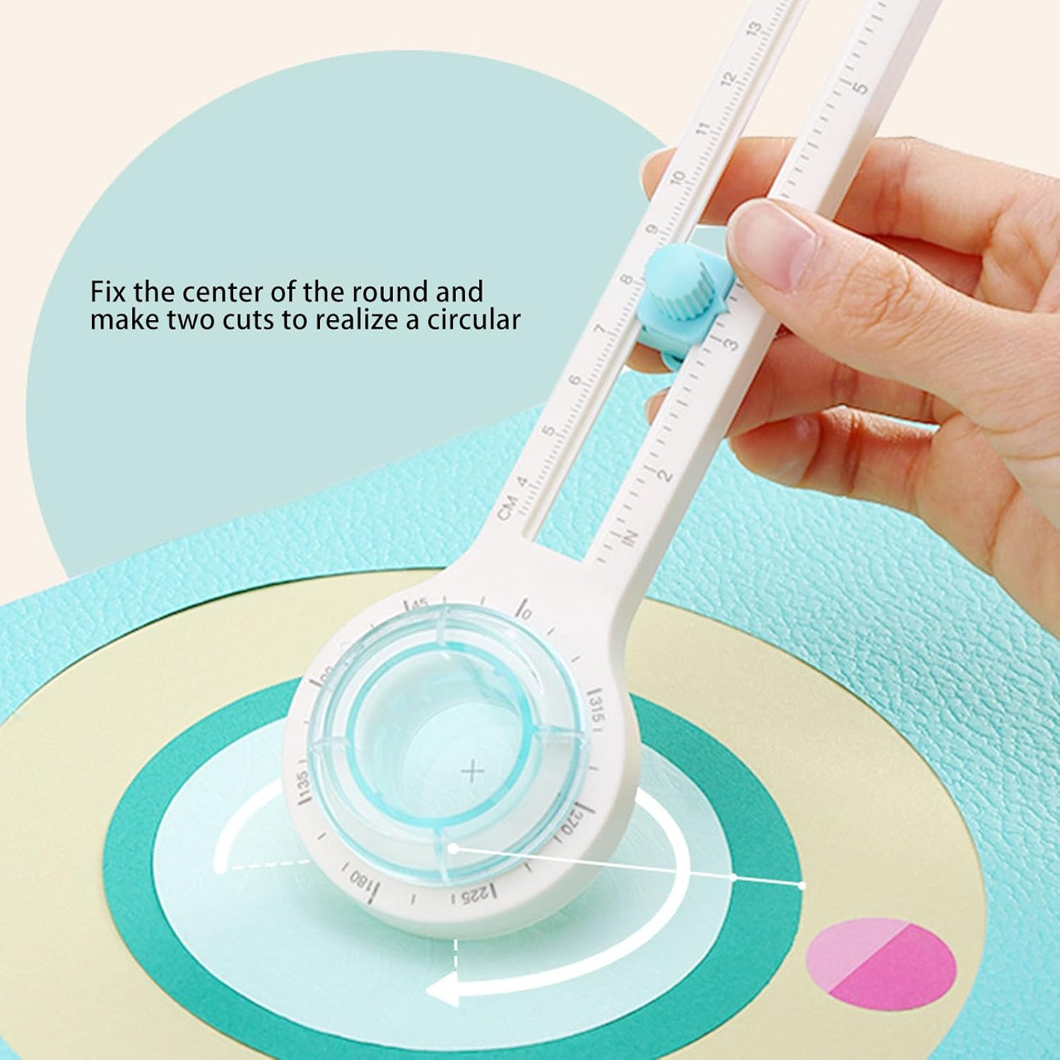 Circular Paper Cutter, 360 Degree Rotary Circle Cutter Cut Paper Trimmer Scrapbooking Tool, Circular Rotary Cutter for Art and DIY Crafts, Cards Making