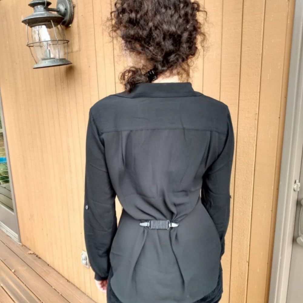 Dress Cinch Clip, 2 Pcs Sweater Clips Shawl Cardigan Collar Clips Scarf Clip Elastic Dress Clips Back Cinch for Women image number 1