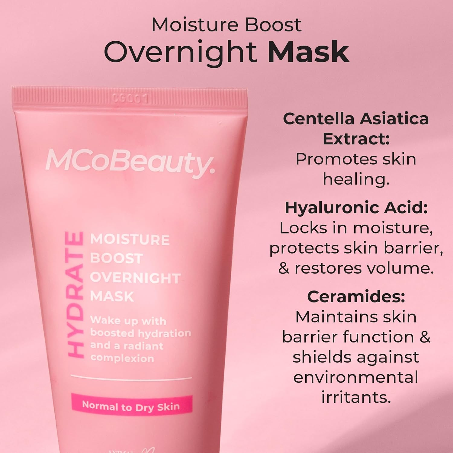 Mcobeauty - Hydrate Moisture Boost Overnight Mask - Intensive Hydration and Skin Rejuvenation - Ceramides, Hyaluronic Acid, Glycerin and Centella Asiatica - Restores and Smooths While You Sleep image number 4