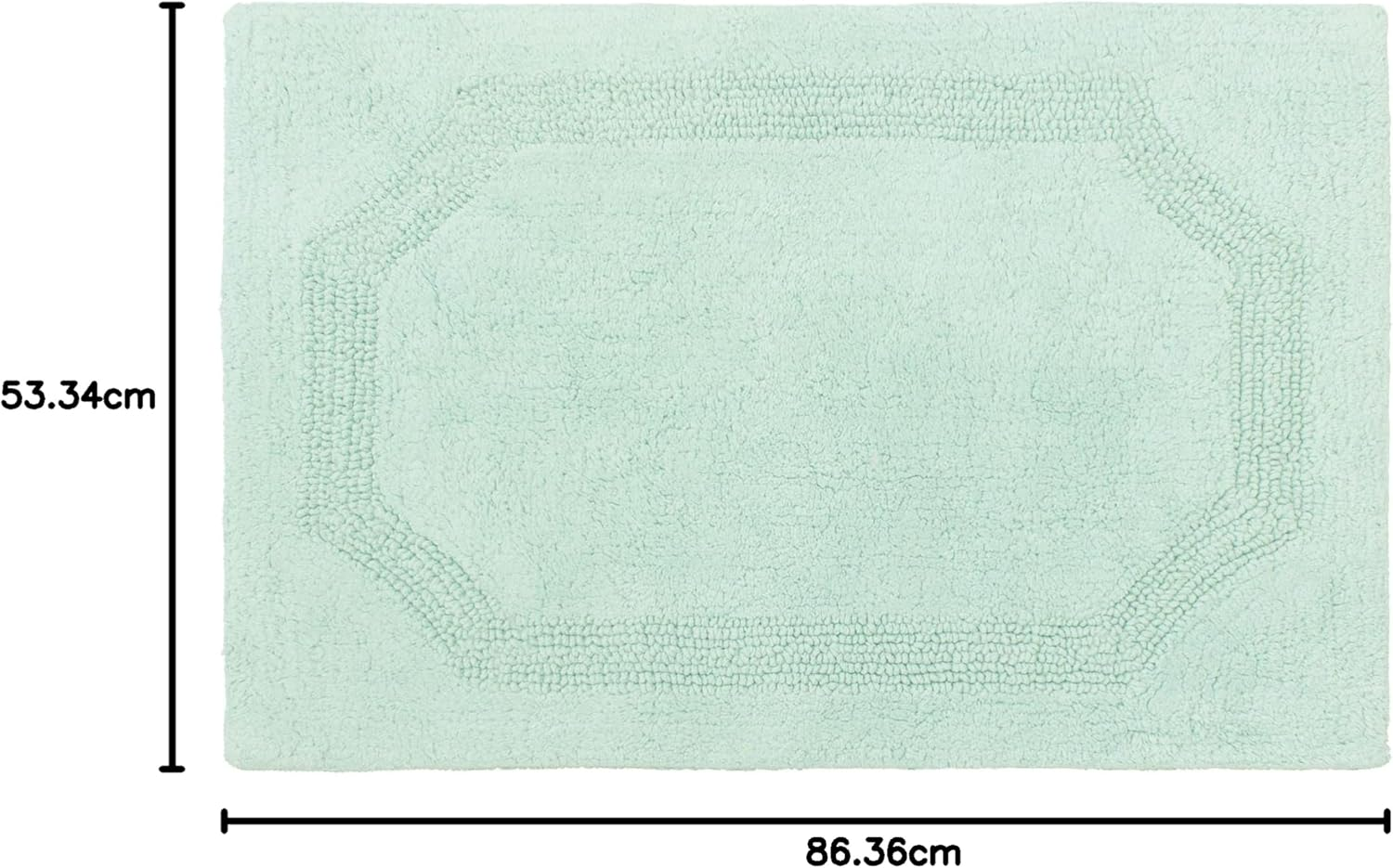 Laura Ashley Reversible Cotton 21 X 34 In. Bath Mat, Aqua image number 1