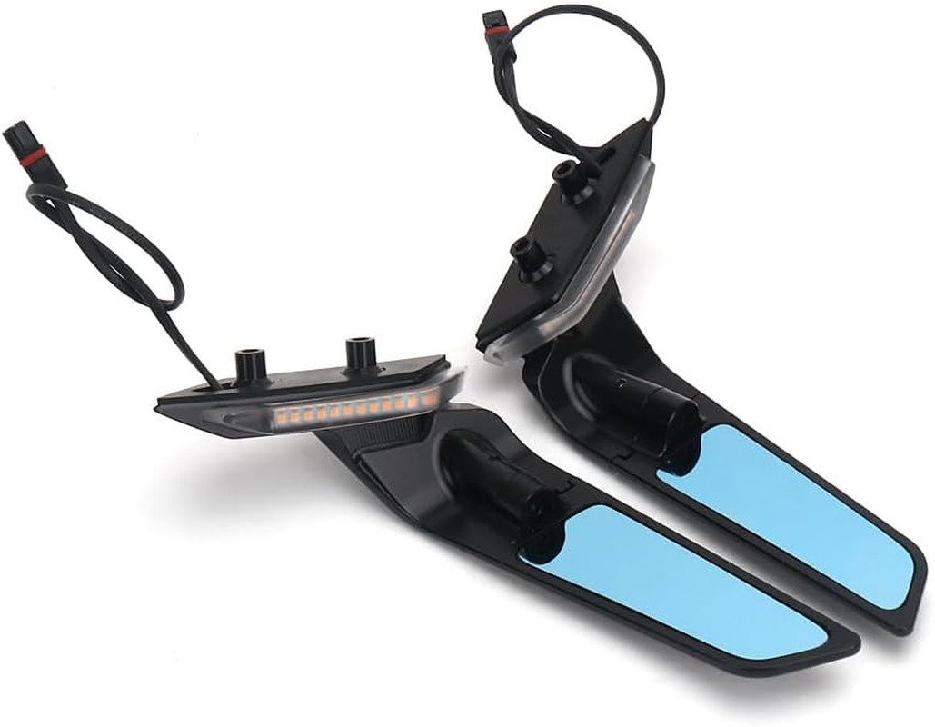 Compatible with BMW S1000RR (2019-2023 2024 2025) Motorcycle Rearview Wing Mirrors with LED Turn Signal Light Adjustable Rotating Side Mirrors with Light Fits for BMW S1000RR 2019-2023 image number 4