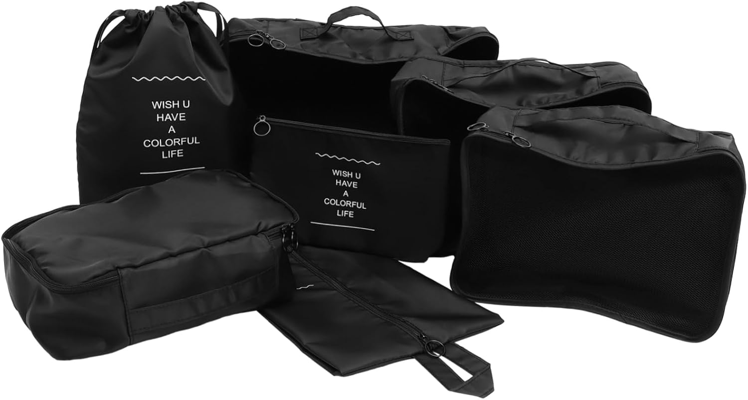 WATIIFUFU 7Pcs Travel Packing Cubes for Suitcases Luggage Organizer Bags Travel Essentials Suitcase Luggage Cosmetic Bag image number 5