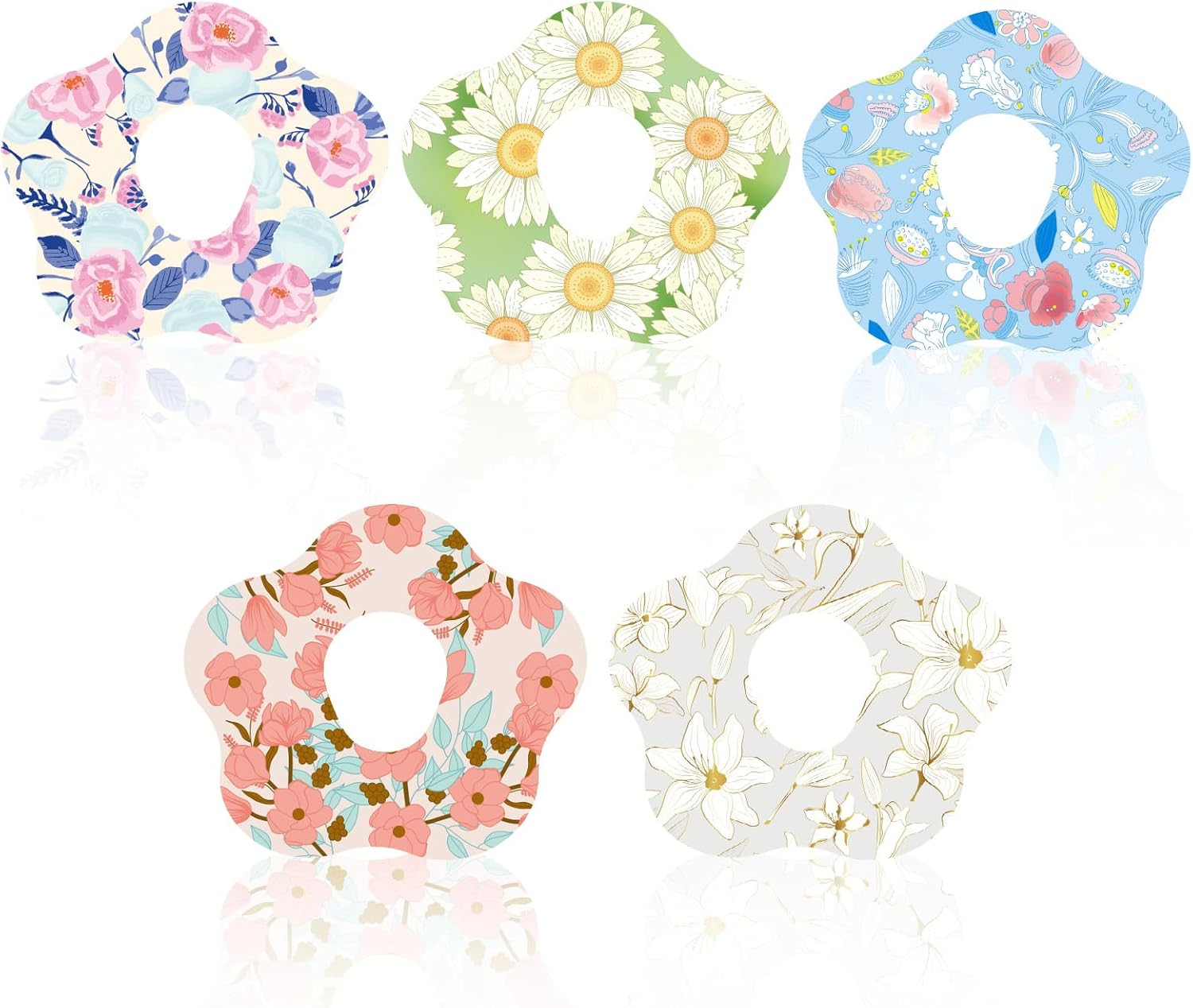 10Pcs Adhesive Patches for Dexcom G7, Waterproof Sensor Overpatch Covers, Breathable CGM over Patch with Hole, Flower Monitor Device Tape Sticker for Dexcom Accessories (5 Styles) image number 4