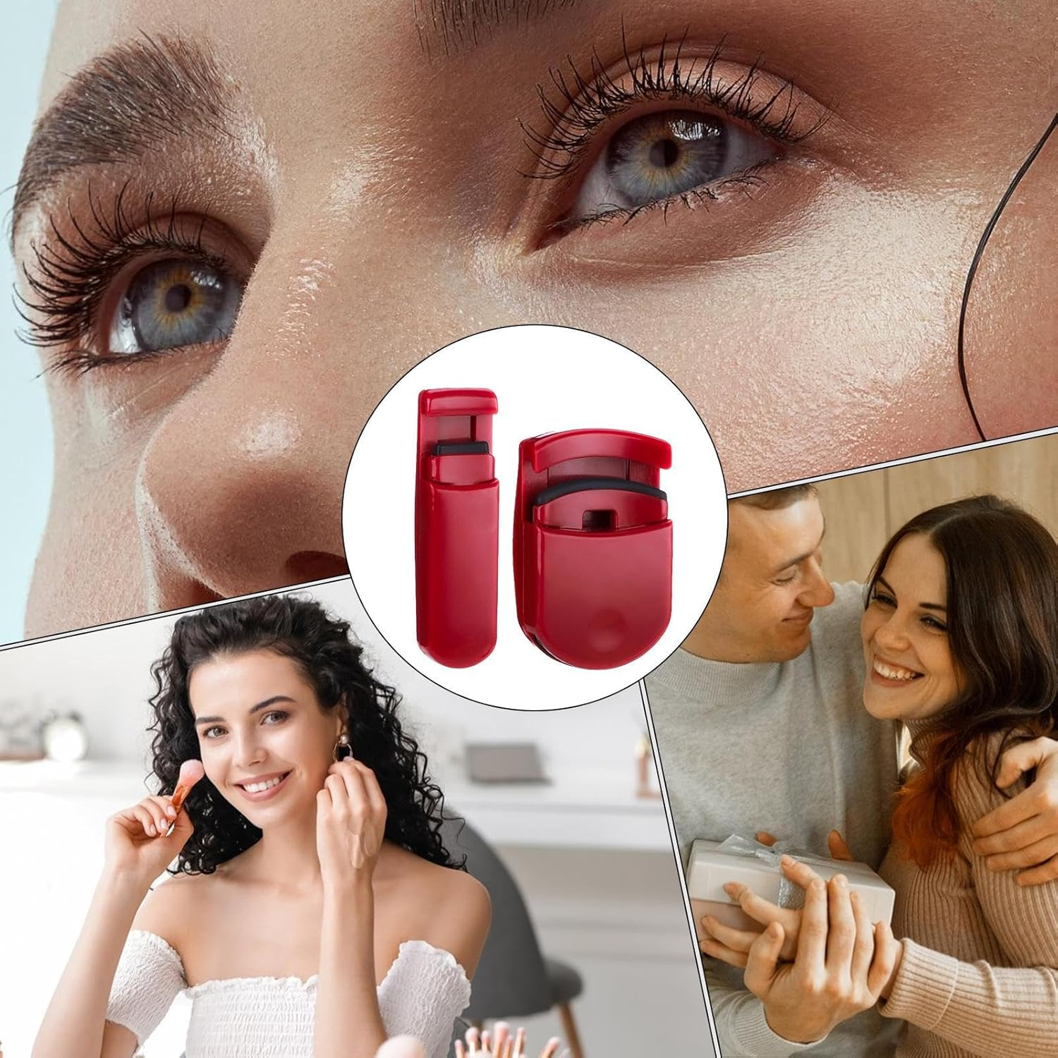 Qkbuza Eye Lash Curler - Eye Lash Curlers for Travel Makeup | Anti-Pinching Eyelash Tool, Natural Curling Effect for Girls Teens Women Family Friends - Light Pink image number 3