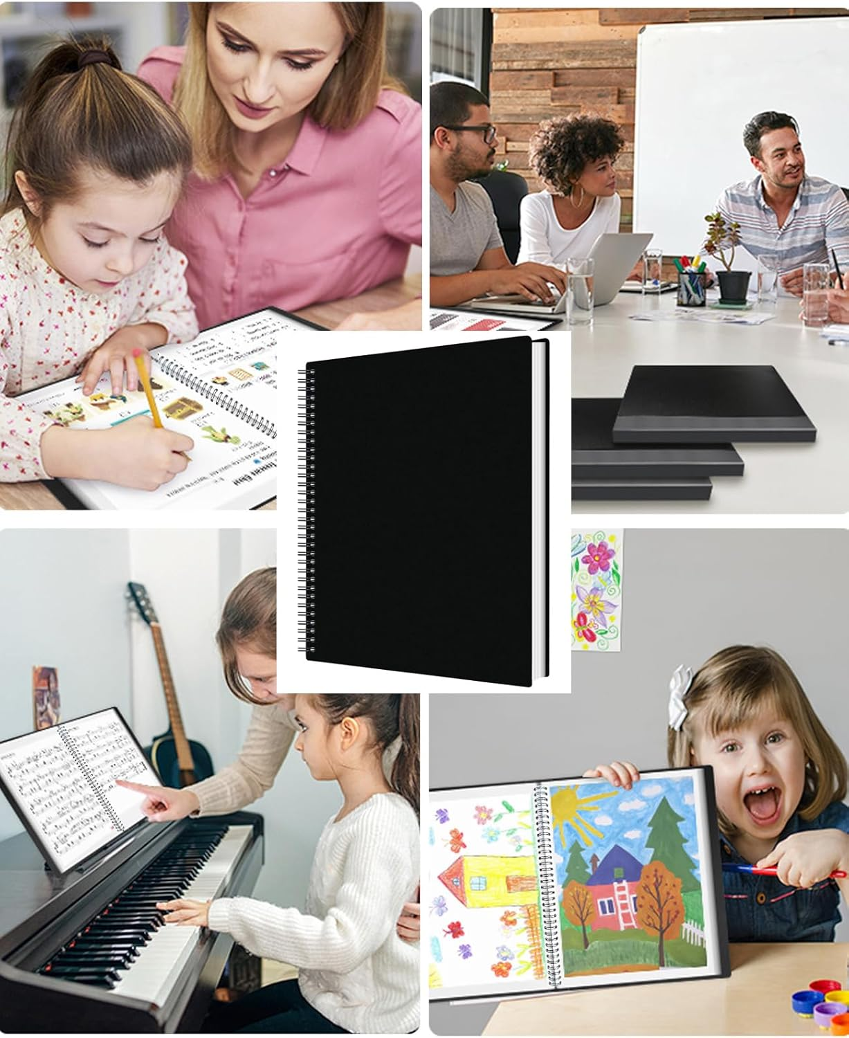 2Pcs Portfolio Binder with Plastic Sleeves, 60 Pockets Presentation Book Display 120 Pages File Folder for Artwork, Sheet Music, Document, Diamond Painting