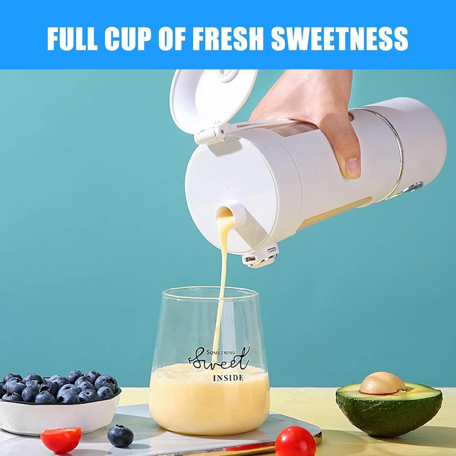 Small Portable Mixer, 700 Ml Maker to Go Mini Stand Mixer, Portable Blender with 12 Blades Stainless Steel and Digital Display, USB Rechargeable Small Juicer for Smoothies Shakes - for Travel, Office