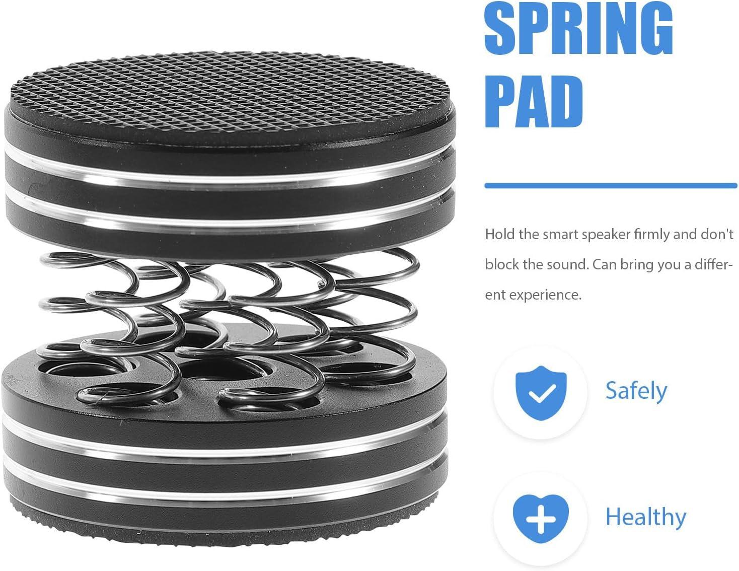 STAHAD 4Pcs Black Speaker Isolation Feet Pads Spring Vibration Dampers for Hifi Audio Equipment Subwoofer Stand Pads Soundproof Shock Absorption Feet for Home Audio Systems image number 2