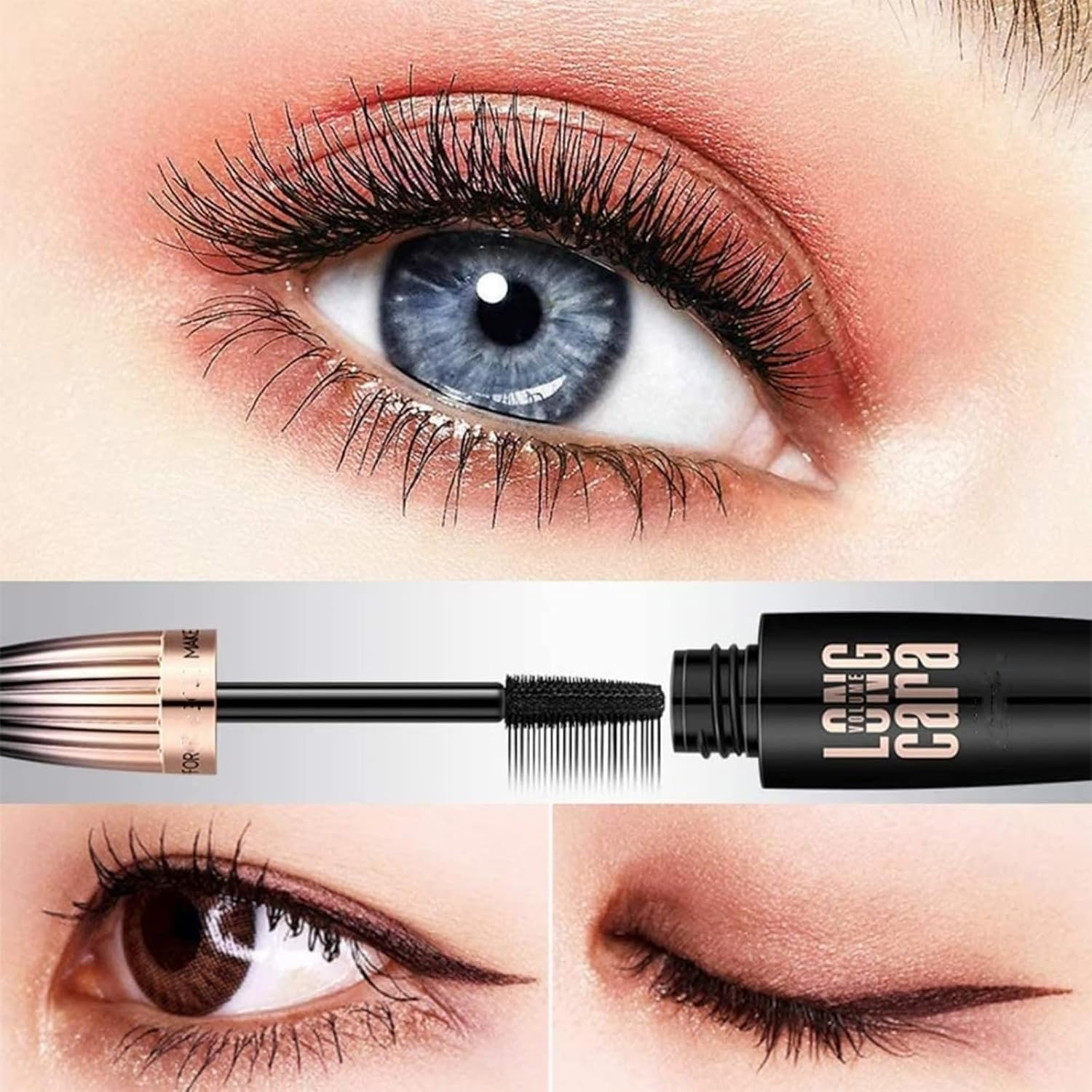 My Amazing Lashes 4D Volume & Length Silk Fiber Mascara - Long-Lasting, No Smudge, Build Voluminous Eyelashes - Smudge Proof & Lengthen (Black, 1PC)