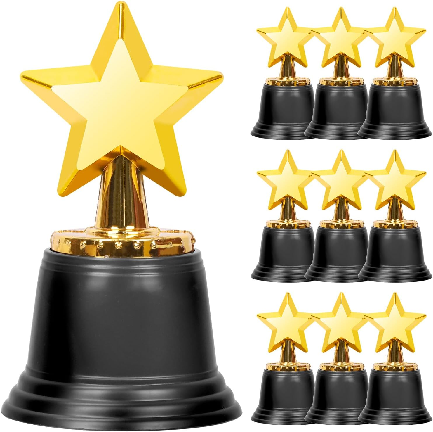 Glarks 10Pcs Mini Star Trophy Awards, 4.5 Inch Gold Award Trophies Plastic Star Trophy Cups for Adults Kids Party Favors, Games/Competitions Winning Prizes and Celebration Rewards