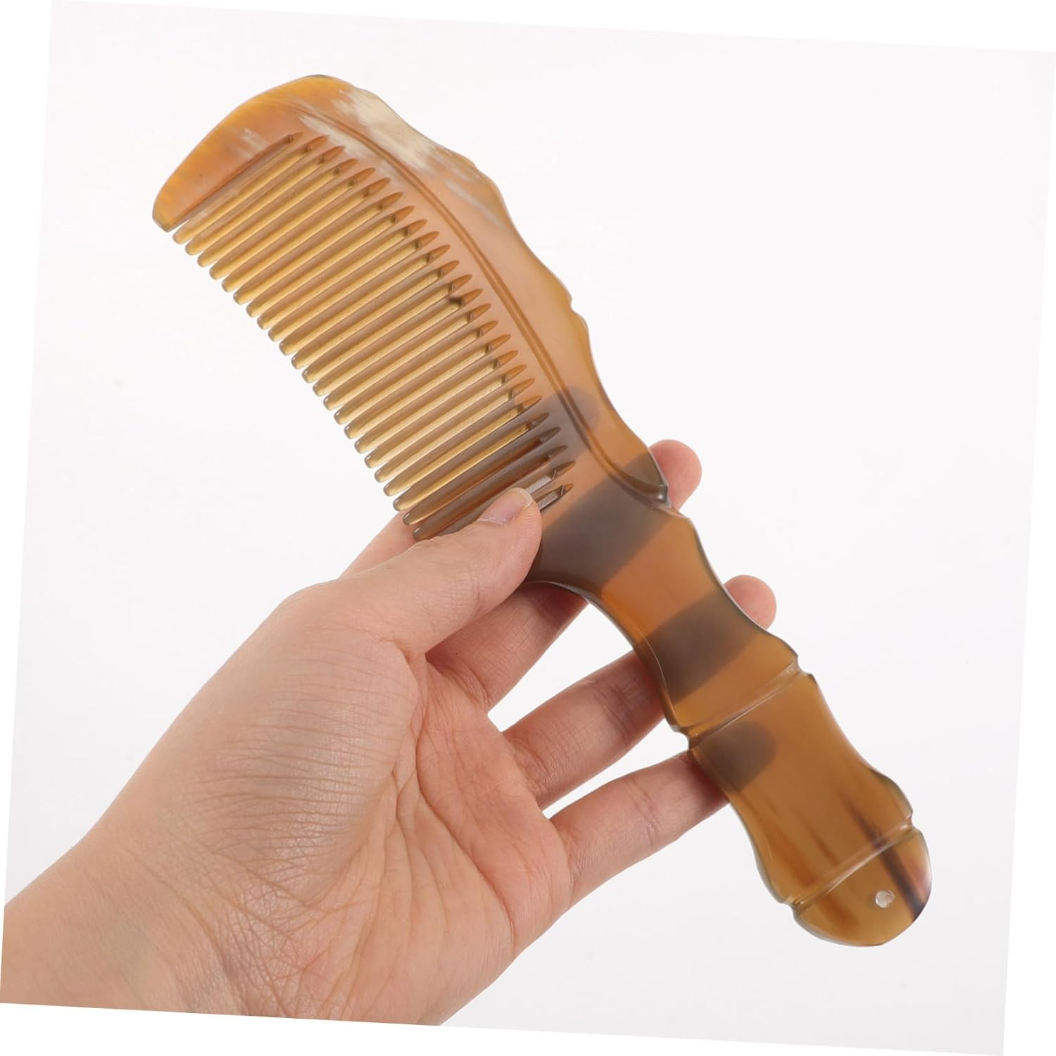 Hand Carved Horn Hair Comb Viking Comb for Men'S Beard and Portable and Sturdy Hair Care Supply for Dad Grandpa image number 1