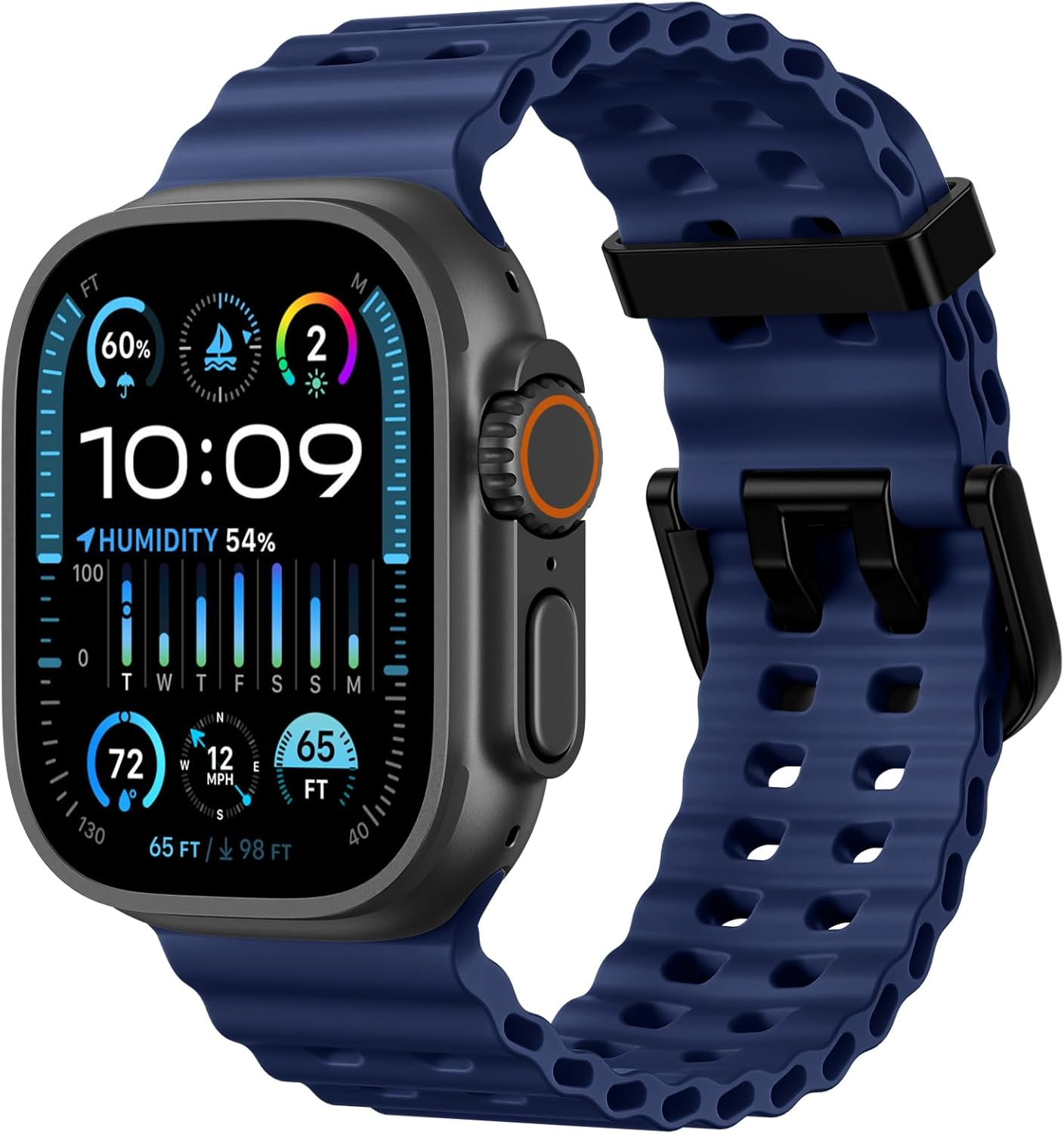 WJK Ocean Sport Bands Compatible with Apple Watch Ultra 2/Ultra 3 Band, Soft Silicone Waterproof Replacement Strap for Iwatch Series 11 10 9 8 7 6 5 4 3 2 1 SE 49Mm 46Mm 45Mm 44Mm 42Mm, Multi Colors