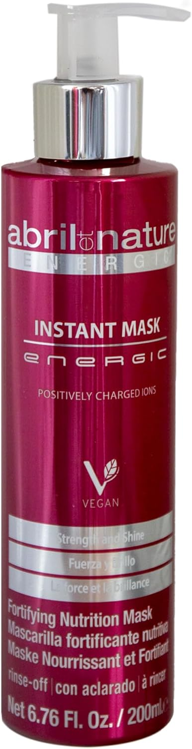 Abril Et Nature - Instant Mask Energic - Keratin Mask - 200 Ml - Treatment for Dry and Frizzy Hair - Restores Strength to the Hair Fibre - Powerful Anti-Frizz - Hair Care