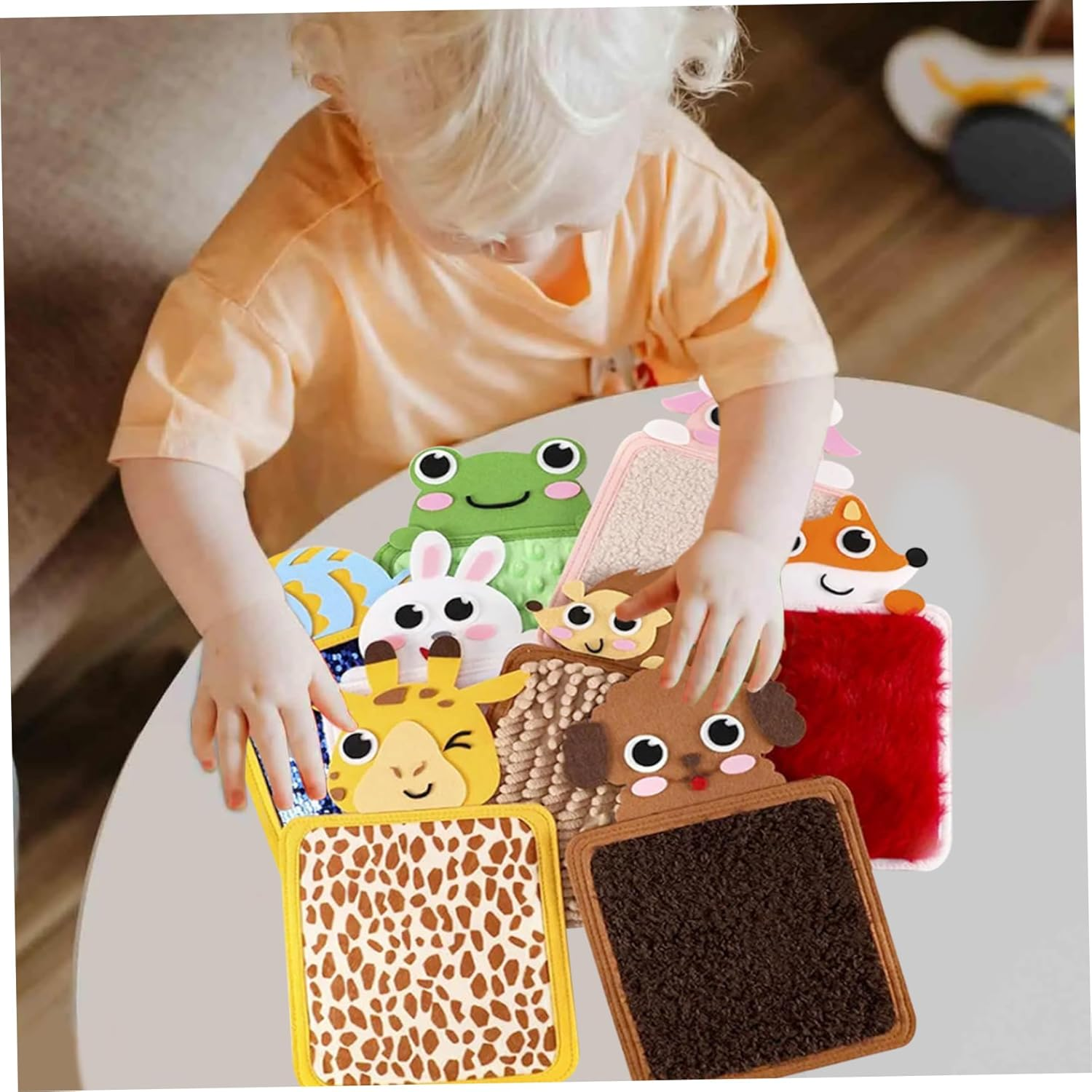 Whyzsjnclg Sensory Mats Set, 8PCS Soft Animal Themed Sensory Toys with Different Textures, Engaging Stress Relief and Focus Sensory Board for Sensory Development for Toddlers, Little Kid image number 1