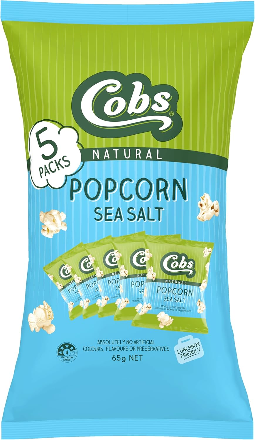 Cobs Natural Sea Salt Popcorn 13G X 5 Bag Multipack X 10 (650G Total) image number 3