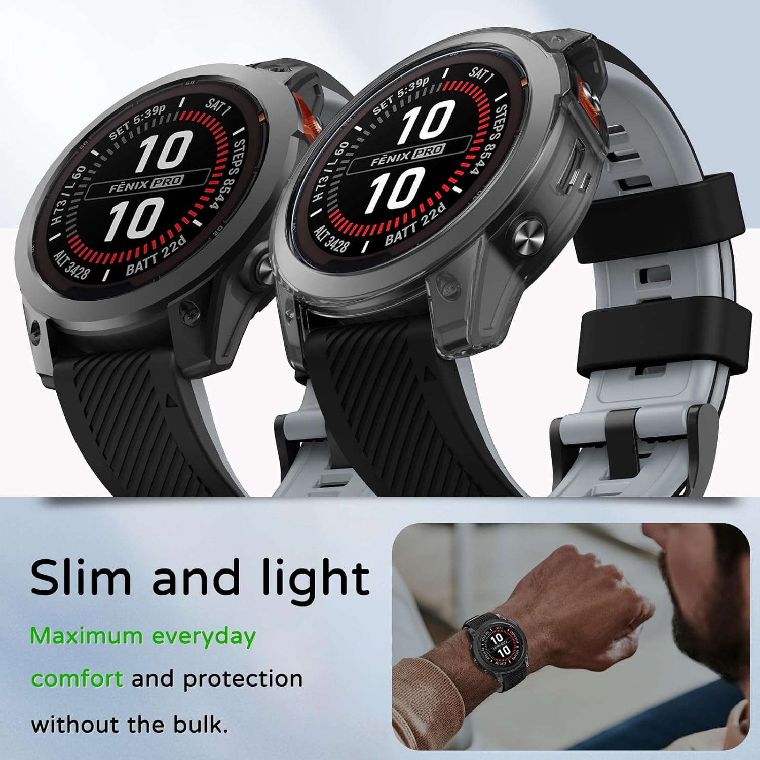 MYSNBKN Protective Case Compatible with Garmin Fenix 7 Pro/Fenix 7/Epix Pro 47 Mm, TPU Protective Cases Shockproof