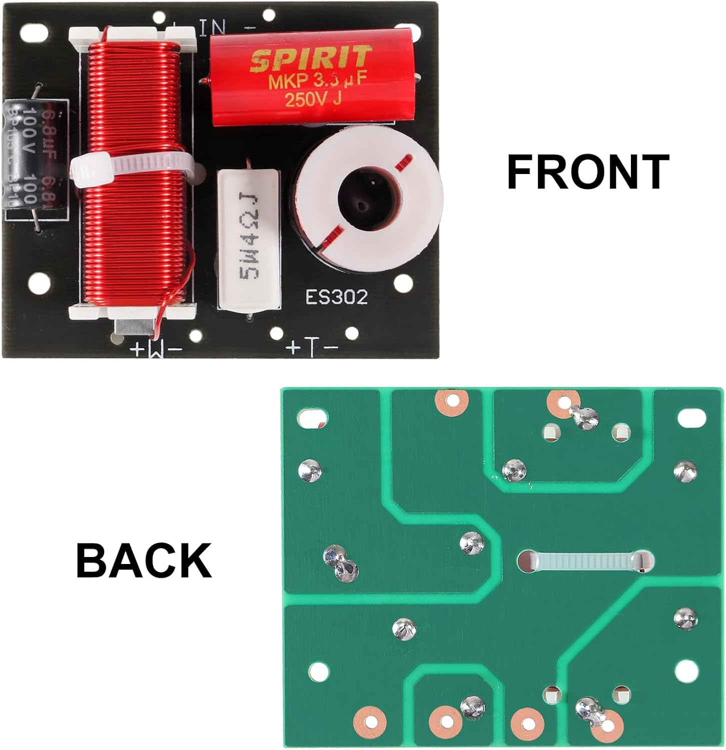 JUZITAO 400W Speaker Frequency Divider 2 Way Treble/Bass 2 Unit Hi-Fi Audio Speaker Crossover Filter Frequency Distributor DIY Module (2Pcs)