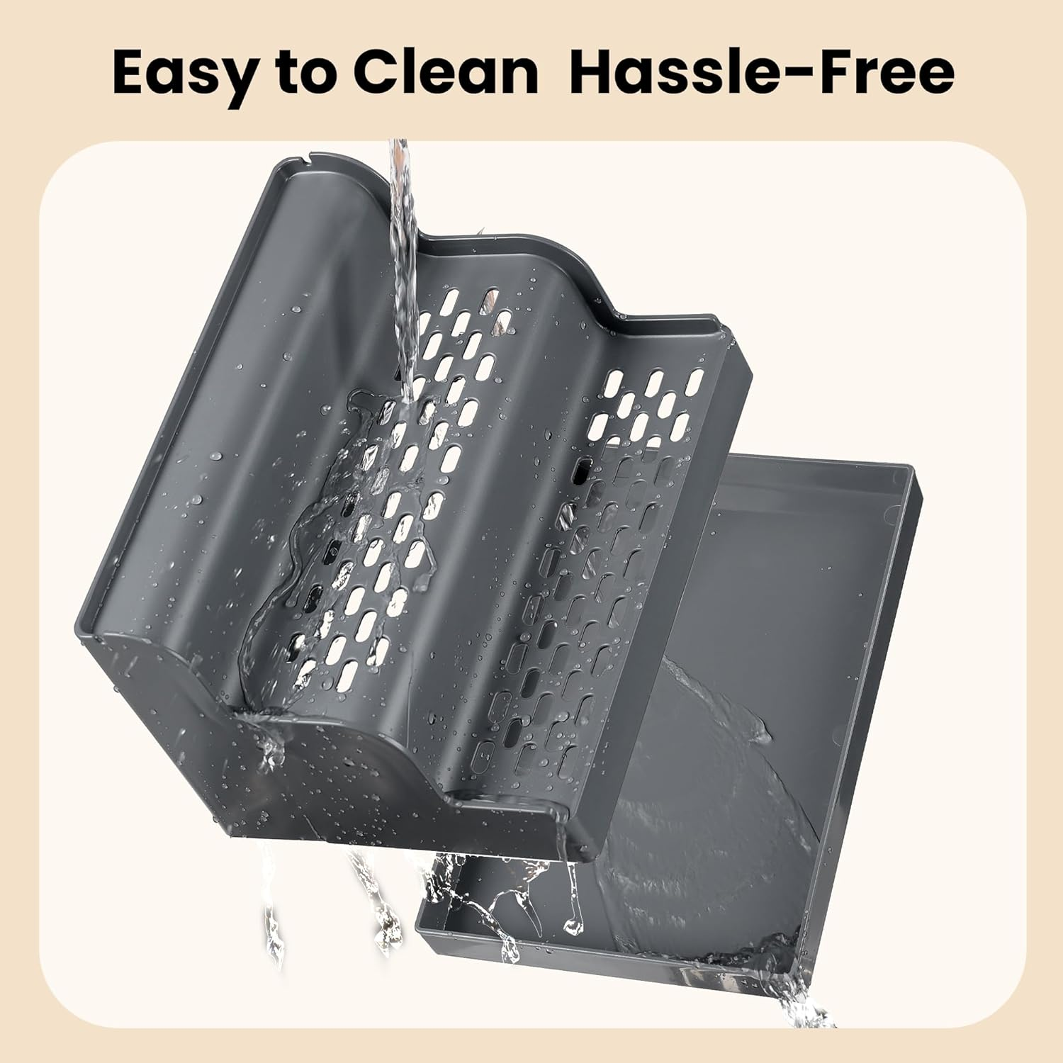 Aothey Litter Box Step,Litter Box Ramp/Catcher, Anti-Tracking, Easy to Clean Cat Ramp for Older Cats and Small Cats (Dark Gray) image number 3