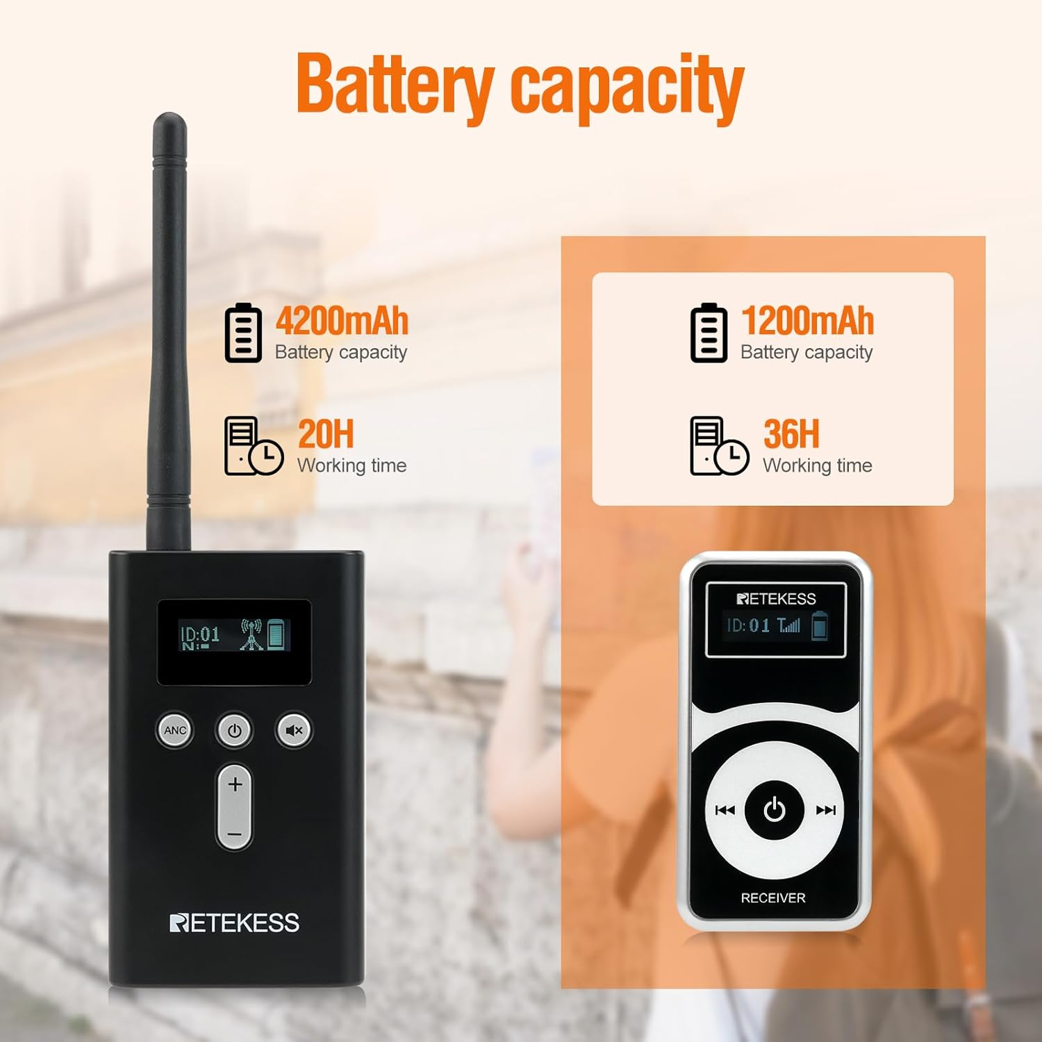 Retekess T130Pro(3Nd Gen T130) Wireless Tour Guide System Headsets, Assisted Listening Devices, Battery Last Long, Noise Reduction, Translation System for School image number 1