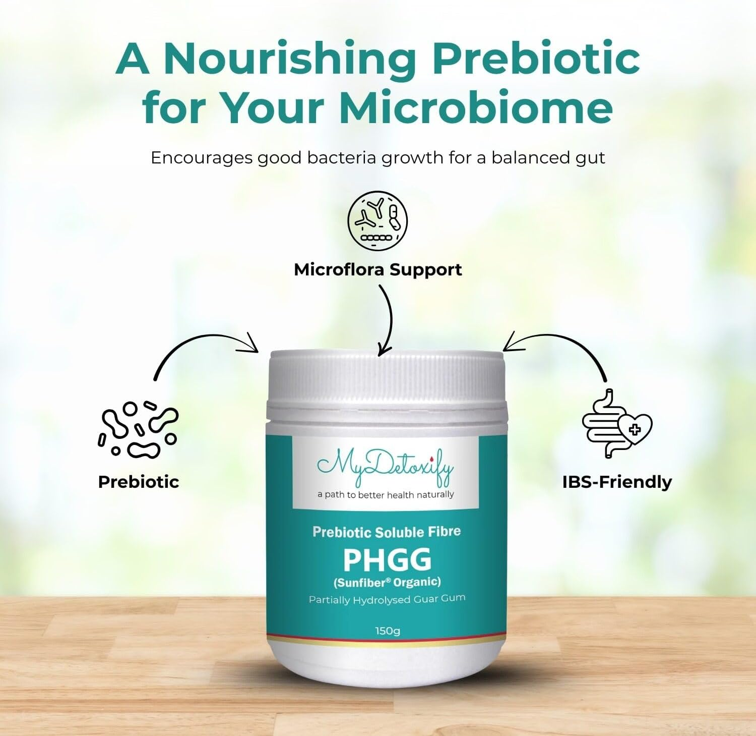 PHGG (Partially Hydrolysed Guar Gum) Powder, Prebiotic Powder, Dissolves Easily, Colourless and Odourless, 150G image number 5