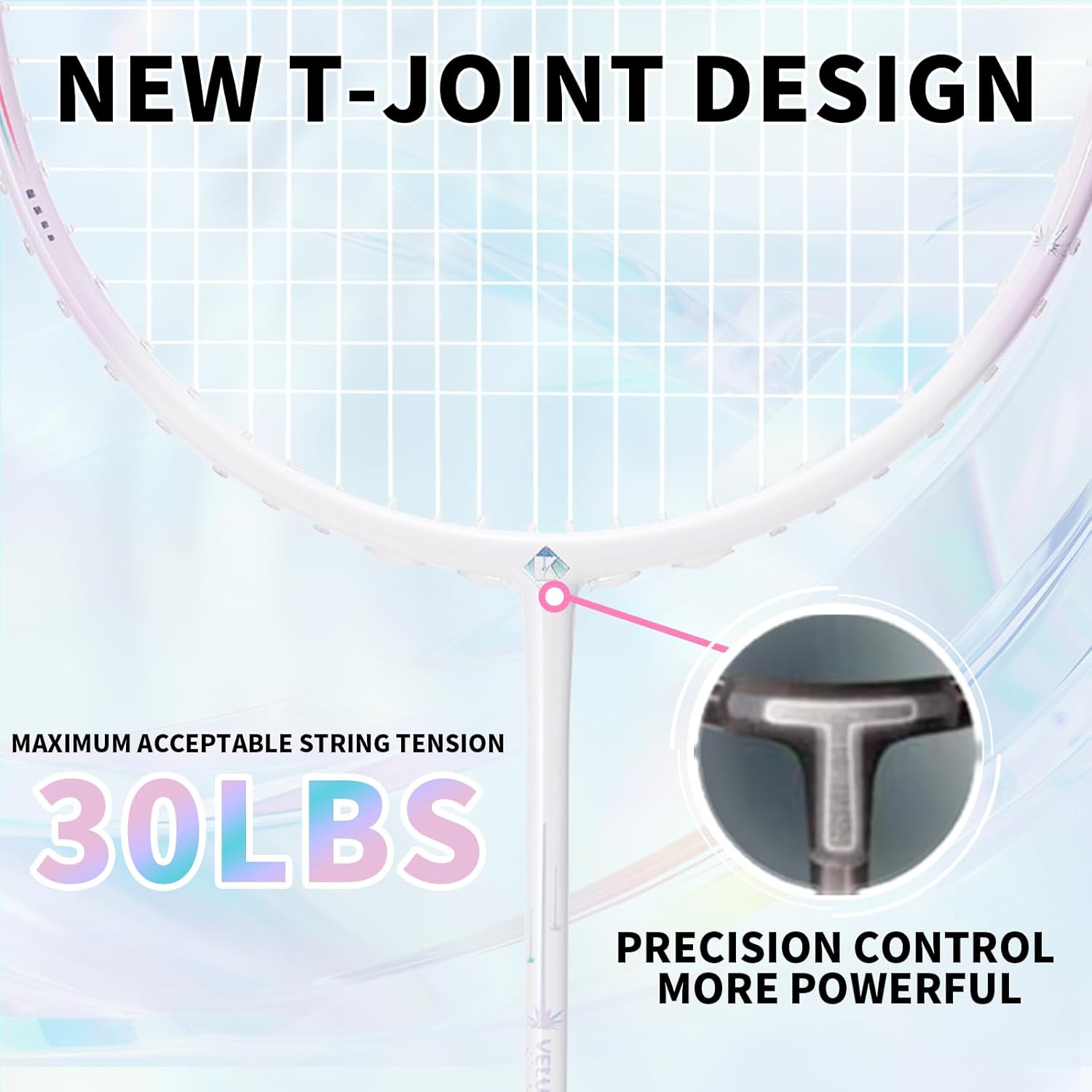 Badminton Racket Professional, Carbon Fiber Badminton Racket Set with Grip & Bag, 5U Lightweight Pro Badminton Racket Racquet for Beginner Outdoor Trainning Games image number 4