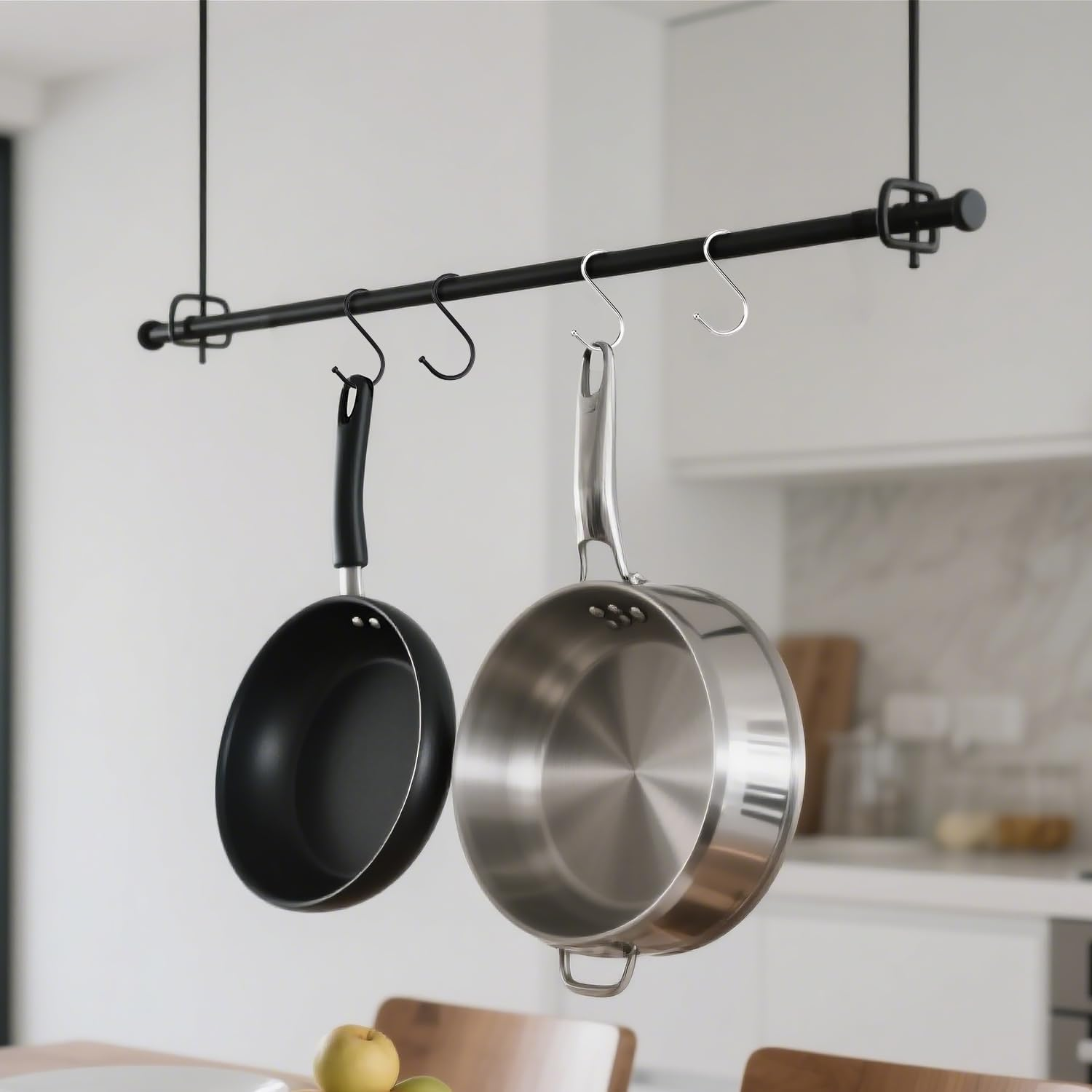 12 Pack S Hooks Heavy Duty - 6 Black & 6 Silver Metal Hooks for Hanging, Garage, Kitchen, Organizer, Outdoor, Hanging Plants, Keys, Tools, Towels - Rust Resistant Sturdy Hooks image number 1