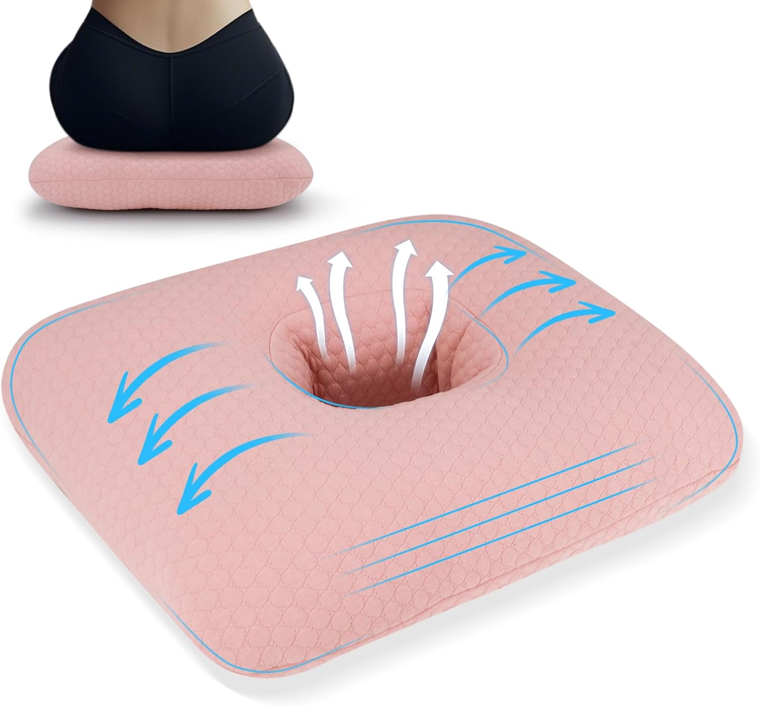 Roamready Donut Pillow for Tailbone Pain Relief Cushion, Cotton Butt Donut Cushion Breathable for Hemorrhoid, Pregnancy, Prostate and Surgery, Sitting Pressure Relief for Home, Office and Car