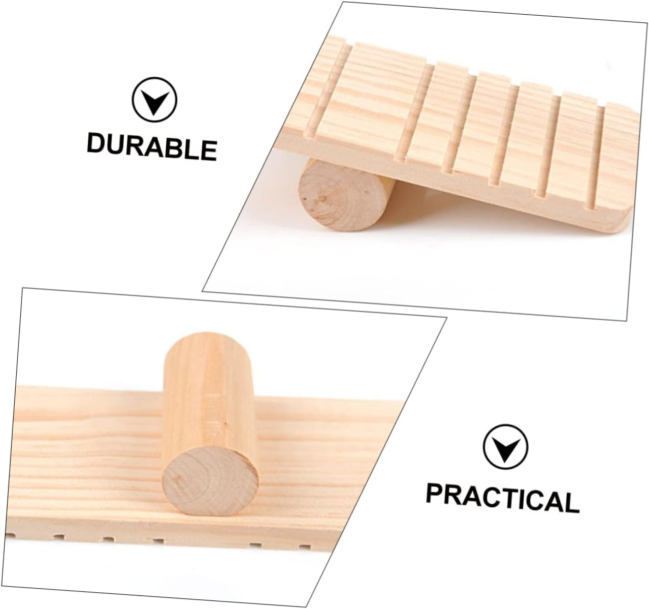 SUPVOX 2Pcs Wooden Hamster Seesaw Toy Small Pet Chew Toys Natural Wood Molar Springboard for Hamster Guinea Pig Cage Play Accessories image number 3