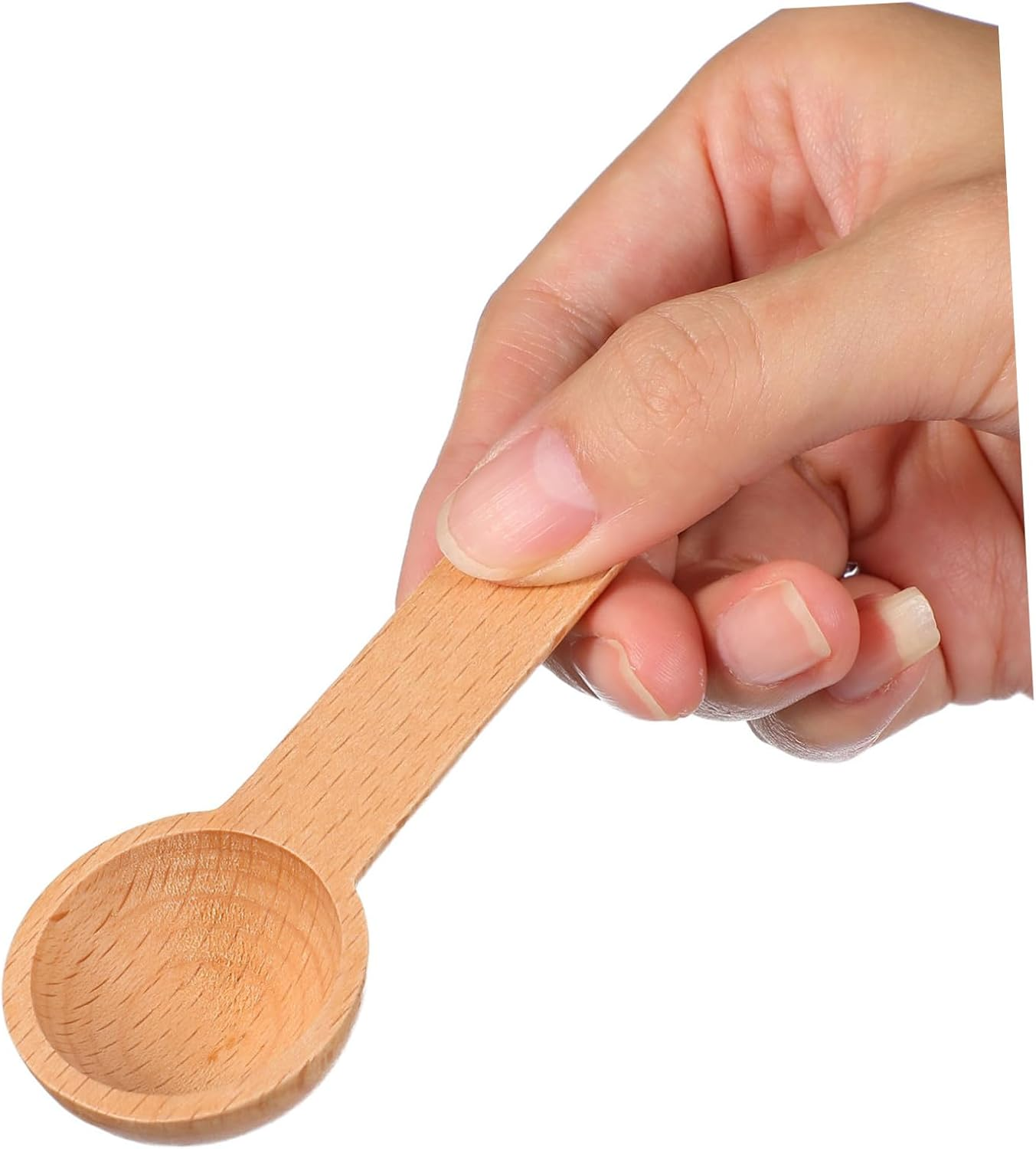 FONDOTIN 4Pcs Tablespoon Measuring Spoons Coffee Bean Measuring Espresso Spoons Milk Baking Solid Wood Coffee Beige image number 4