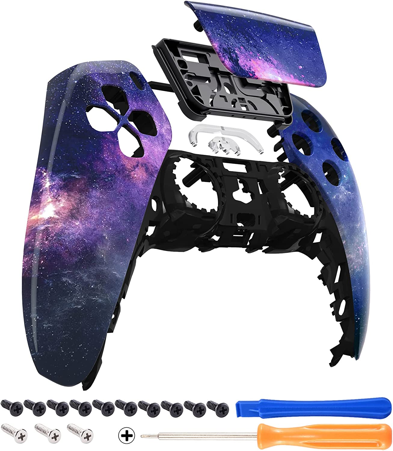 Extremerate Nebula Galaxy Touchpad Front Shell Compatible with Ps5 Controller BDM-010 BDM-020 BDM-030 BDM-040 BDM-050, DIY Replacement Shell Custom Touch Pad Cover Compatible with Ps5 Controller image number 4