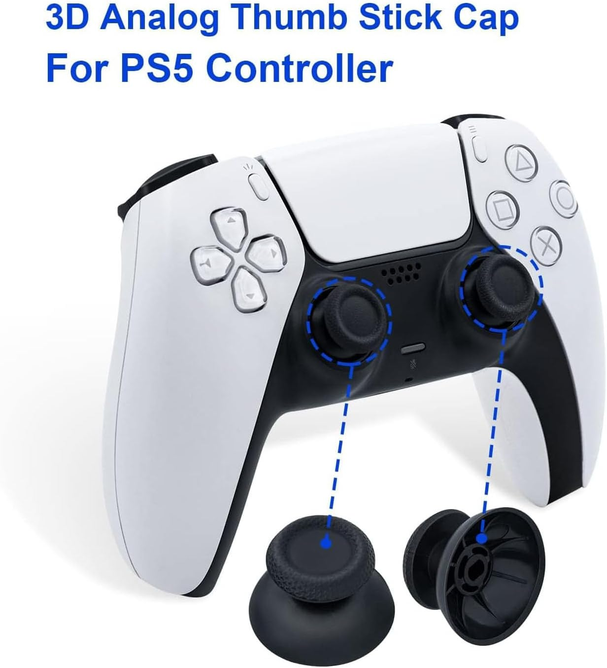 4 Pairs Controller Thumbsticks for PS5 Controller,Black Replacement Custom Analog Stick Joystick Compatible with PS5 (8Pcs) image number 2