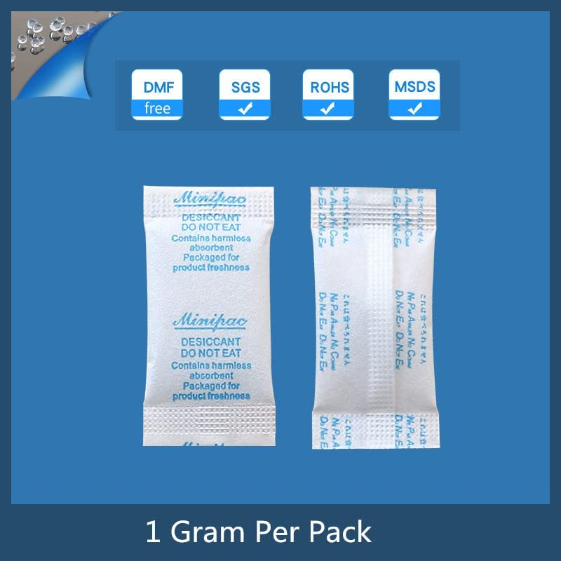 Silica Gel Packs - 200Pcs 1Gram Moisture Absorbers, Premium Transparent Desiccant for Storage, Silica Gel Desiccant Packets Food Safe for Moisture (200 Packs) image number 2
