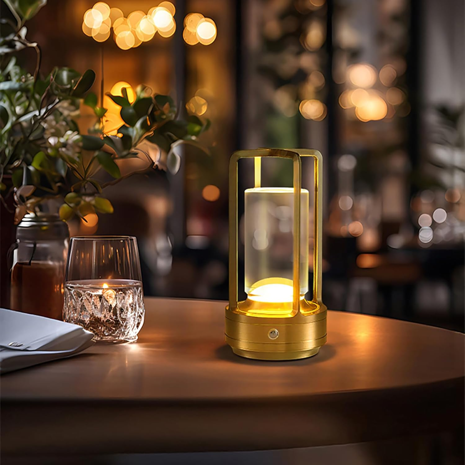 Shenzhi Tech LED Table Lamp, USB Rechargeable Desk Lamp, Touch Controlled Dimmable Indoor Night Light for Home Decor Bedside Room Hotel Office Cafe (Golden) image number 2