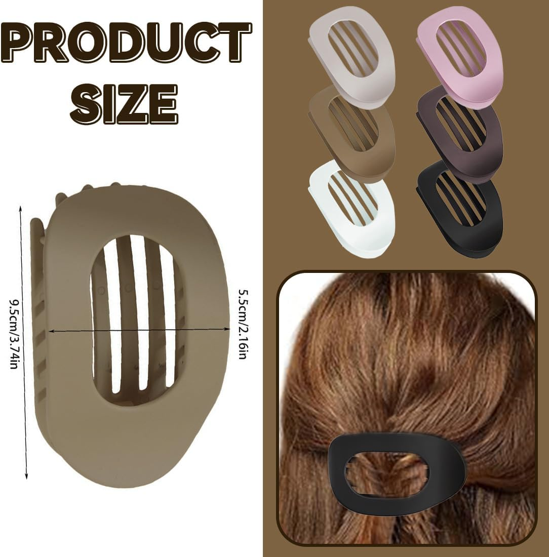 Pack of 6 Women'S Hair Clips, Flat Claw Clip, Medium Size, round Hair Clip for Inserting for Thick and Thin Hair, Hair Clips Women image number 1