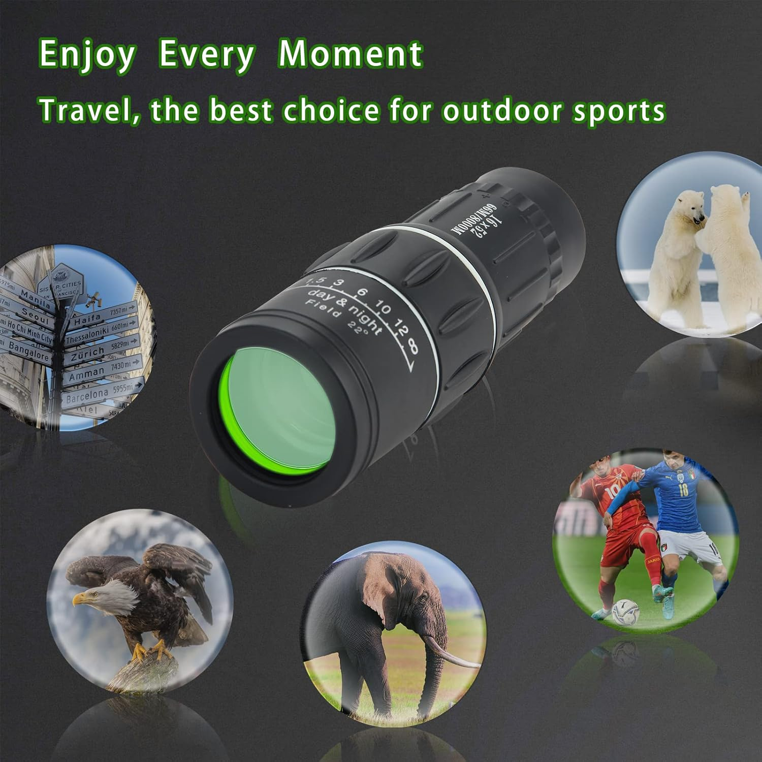 16X52 Monocular Telescope, High Power Prism Compact Monoculars for Adults Kids HD Monocular Scope for Bird Watching Camping Hiking Concert Travelling image number 5
