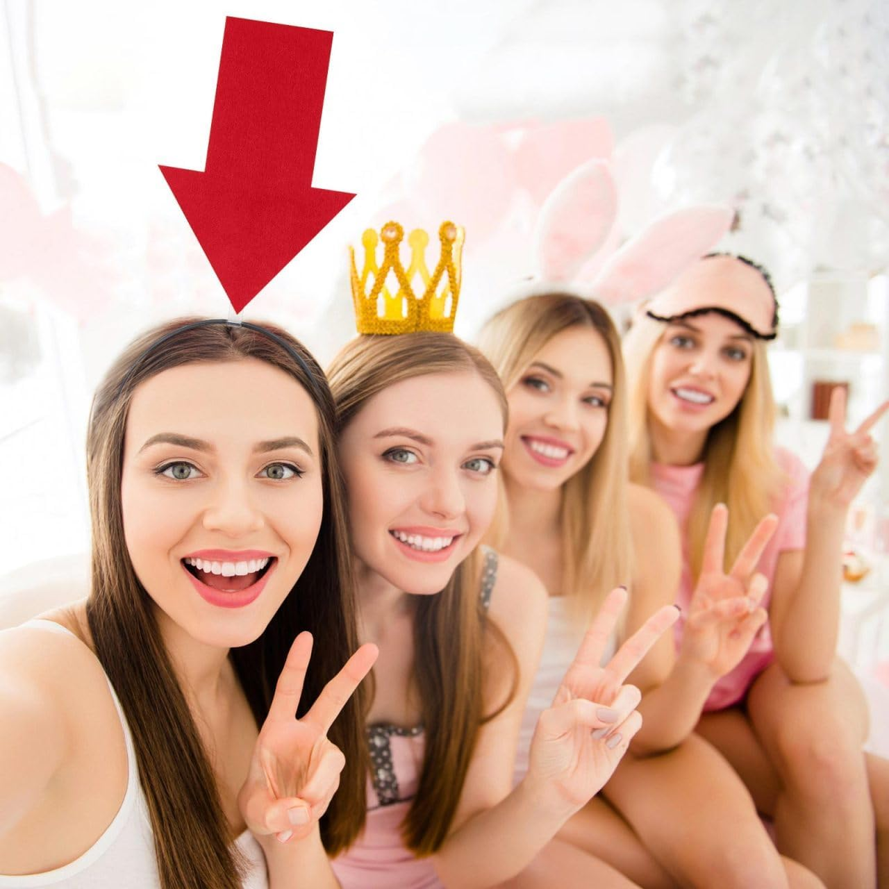 Halloween Headbands for Women Funny Arrow Headband Creative Arrow down Head Bopper Birthday Festival Headdres Novelty Hair Accessories 2Pcs image number 6