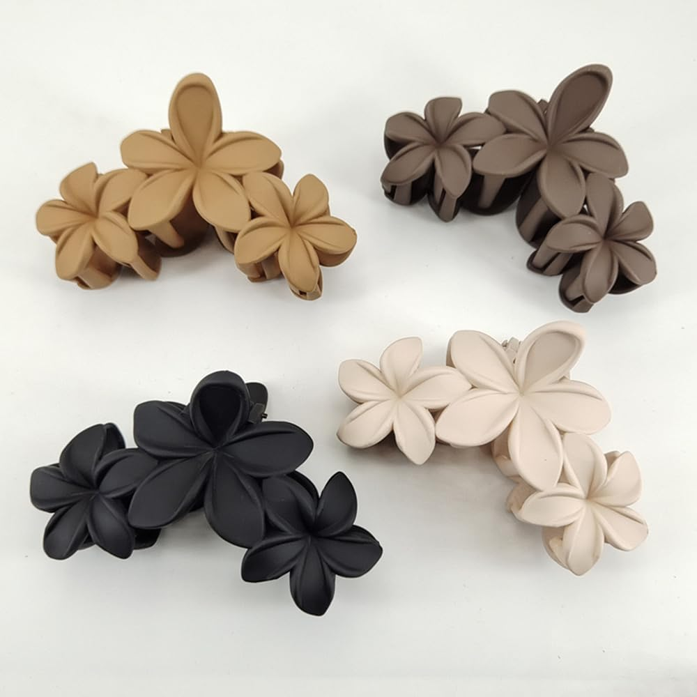 ZSPERKLA Pack of 4 Flower Hair Clips Large Hair Clips for Thick Thin Hair, Non-Slip Hair Jaw Clips Hair Styling Accessories for Women Girls image number 5