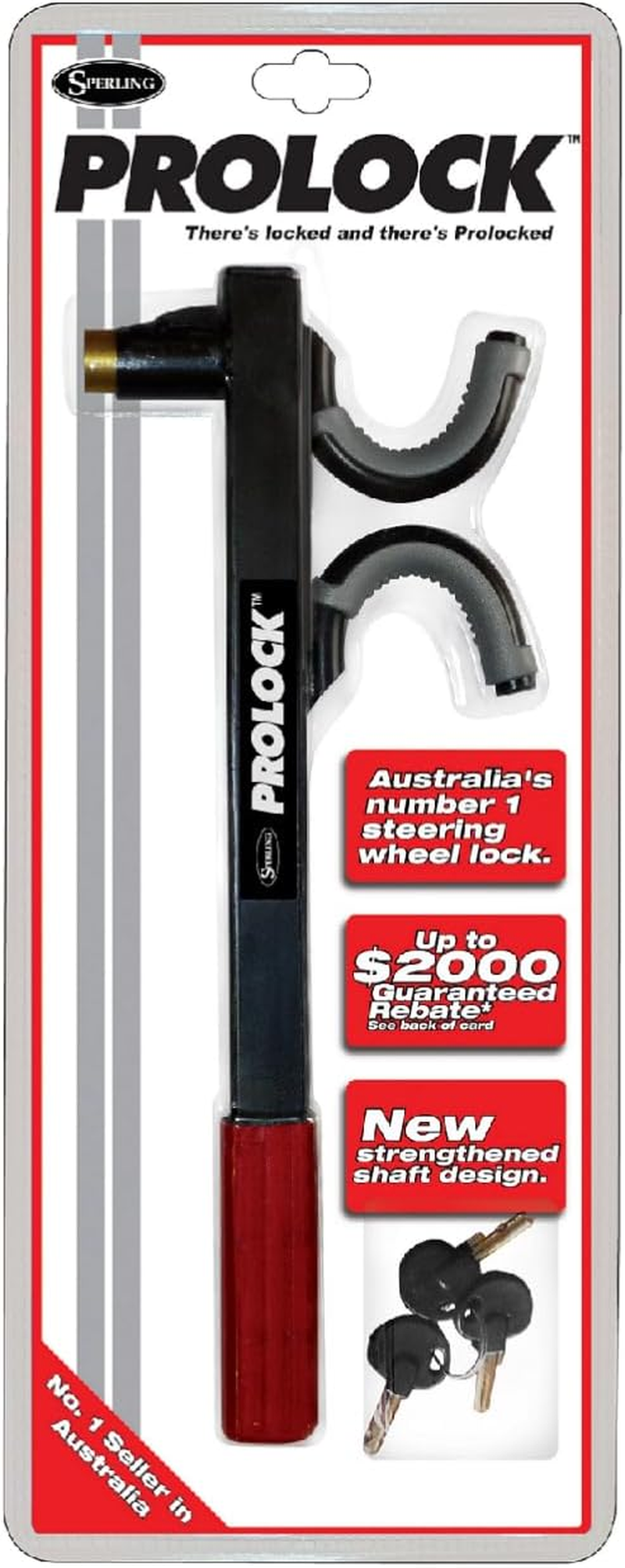 Sperling Car Steering Wheel Lock Prolock Anti-Theft Heavy Duty Steering Lock for Car Van Truck SUV Universal