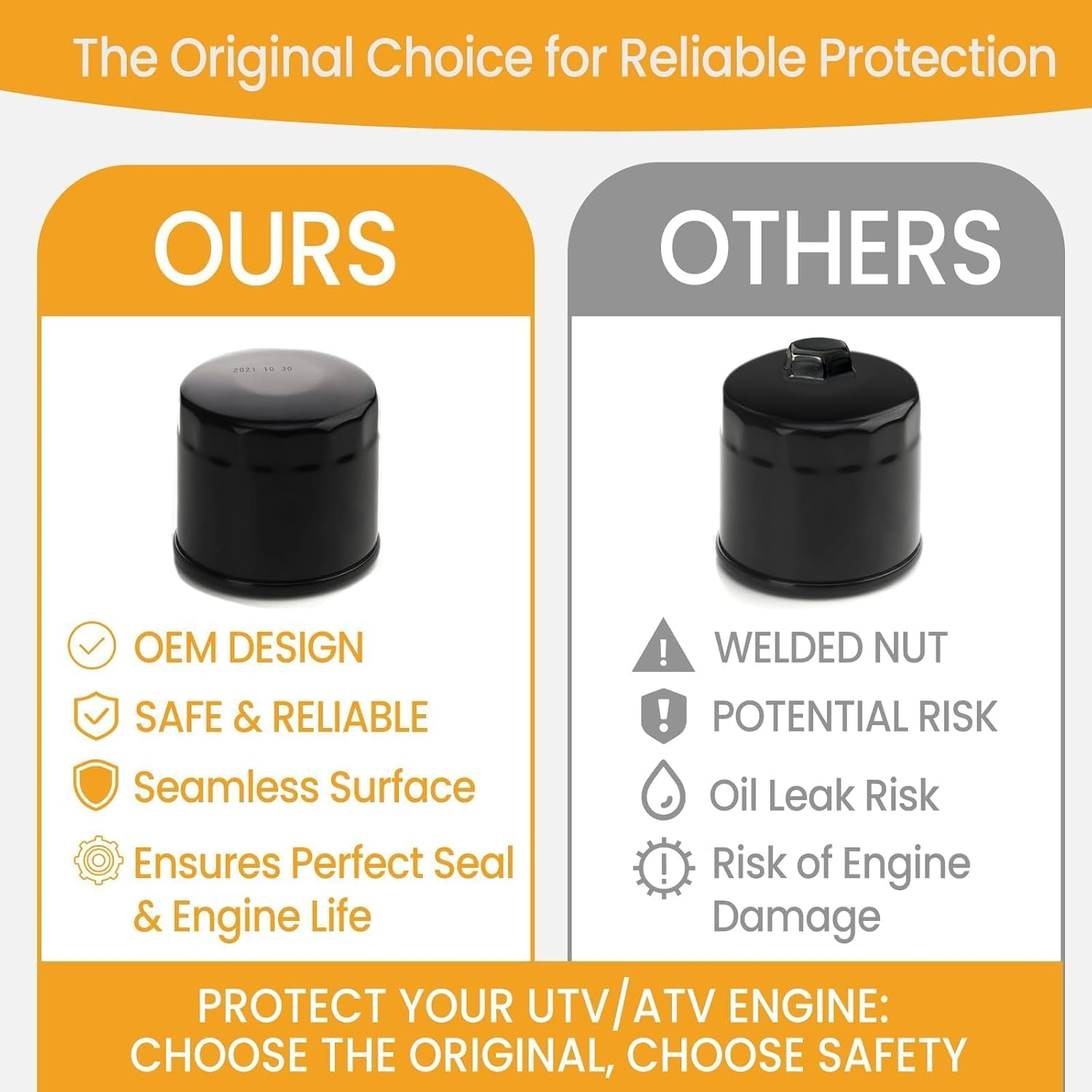 Chikia Hisun Axis Oil Filter Replacement for Hisun UTV ATV 400 500 700 250 450 550 750 Sector Vector Coleman,Massimo,Bennche,Cub Cadet 503-01156,BMS Ranch Pony Stallion 500 600