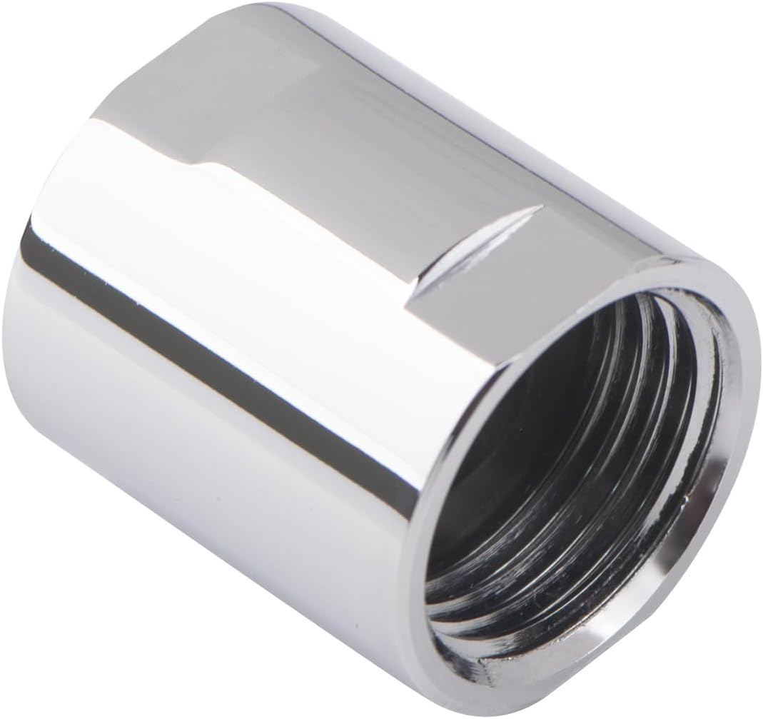 2 Pack Brass Pipe Fitting 1/2"G,Female Threaded Converter Adapter,Chrome Shower Coupling Pipe Fitting for Home Plumbing Pipes,Hose Extender Connector