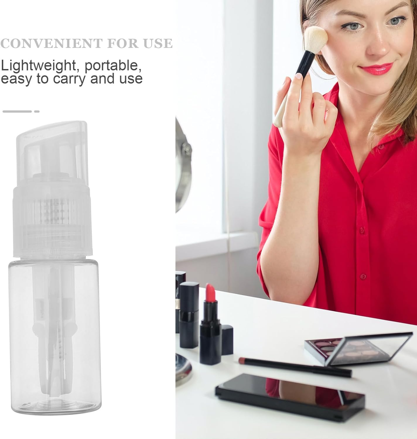 FRCOLOR Refillable Powder Spray Bottle 80Ml Empty Dry Powder Dispenser for Home Use and Barbershop Cosmetic Spray Container image number 6