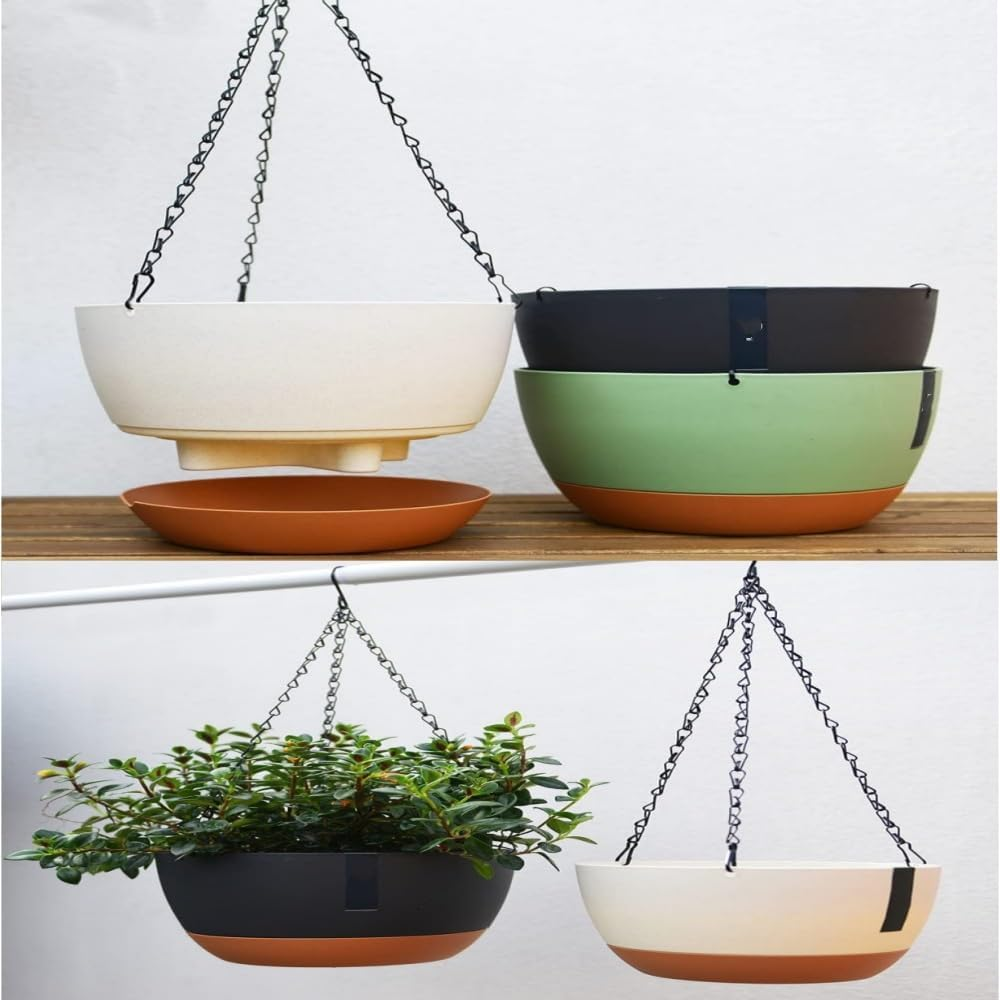 4 Pack Black Hanging Baskets Chains, Long Plant Hangers for Flower Pots, 3 Point Replacement Chain Hangers for Baskets, Bird Feeders, Planters image number 2