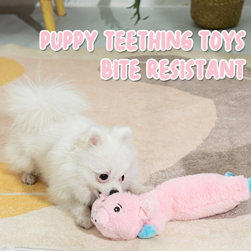 Speedy Panther Plush Dog Toy, Dog Toys for Large Dogs, Pink Pig Puppy Toys from 8 Weeks, Squeakey Dog Toys for Small Medium Large Dogs image number 1