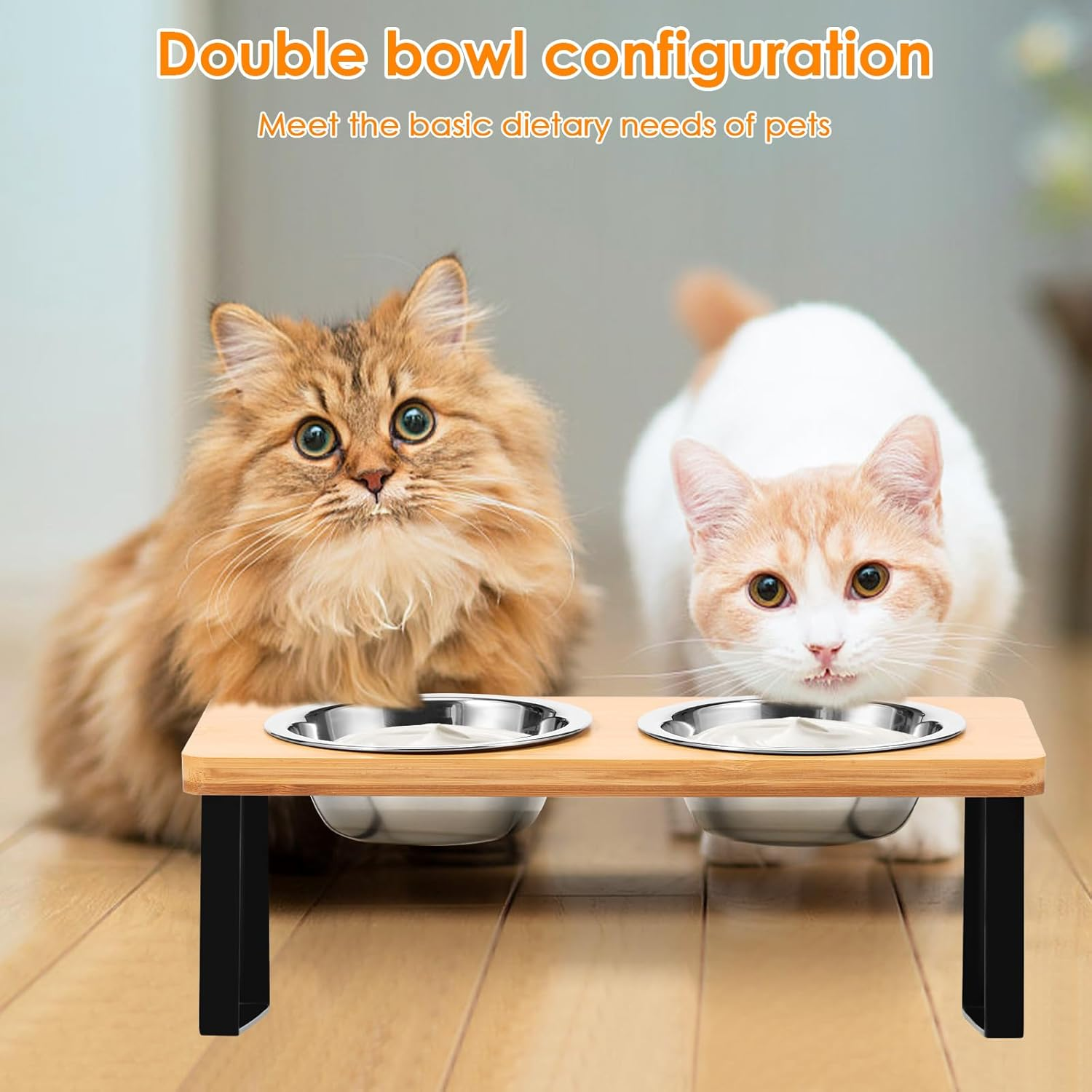Elevated Dog Food Bowl Easy Install 15&deg; Tilted Cat Food and Water Bowl Stand Raised Puppy Feeding Stand for Cat Dog image number 2