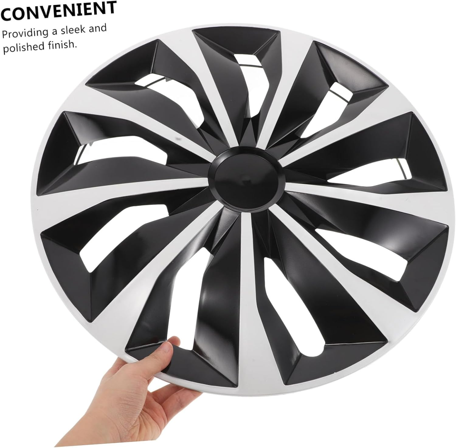 INOOMP Decorative 15-Inch Universal Wheel Cover Hubcap Rim Hubcaps Replacement White Car Wheel Hub Frame Cover for Vehicle Rims Automotive Accessories image number 4