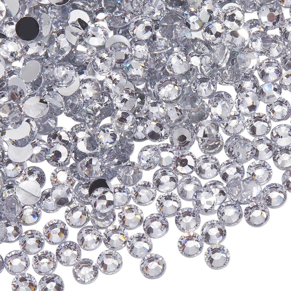 CABODYALS 4750Pcs 4MM Clear Resin Rhinestones Bulk Bedazzling Half round Flatback Glue Fix Crystals Flat Back Rhinestone Gems Charms Stone Nail Decoration for Diy Craft Clothe Bag Shoes Wedding Decor image number 5