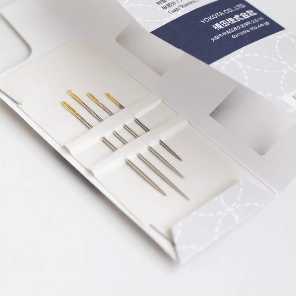 Sashiko Kit, Yokota Sashiko Thread, Needles and Template Yume Fukin with Original English Manual, Thimble Sewing Set, Fabric, Japanese Textile (White Thread/Navy Dishcloth) image number 4