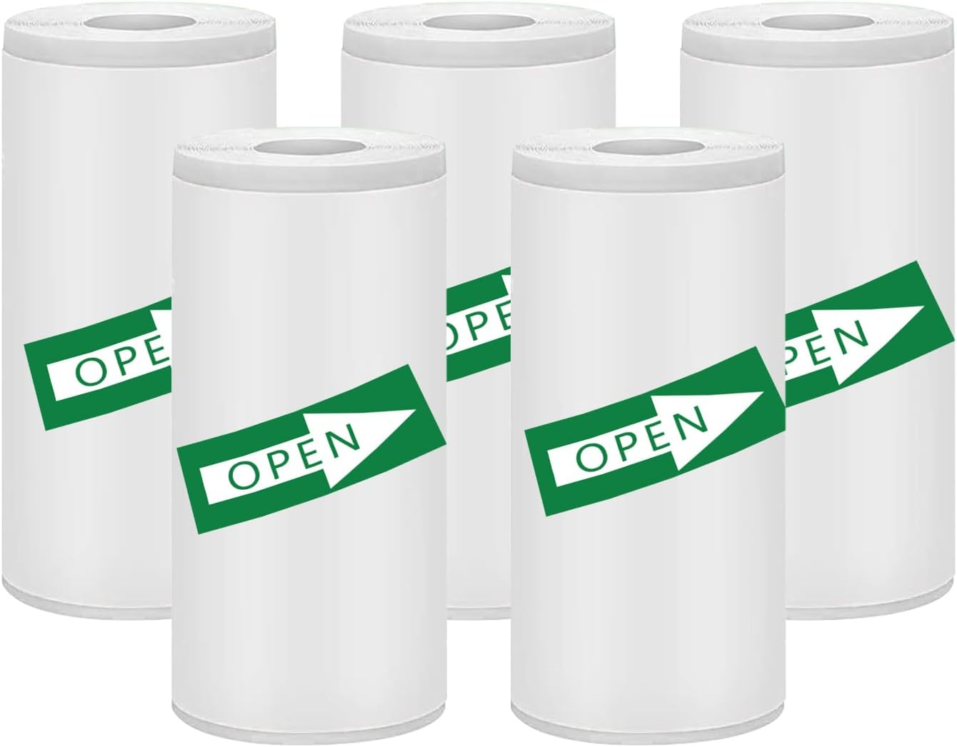 5 Rolls of Mini Printer Sticker Paper Roll, Thermal White Printer Paper, 57 * 25Mm Thermal Self-Adhesive Paper, for Photo Office Receipt Label Note QR Code Inkless Printing